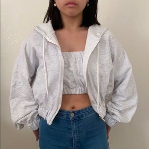 Cropped Hoodie & Tube Top Set
